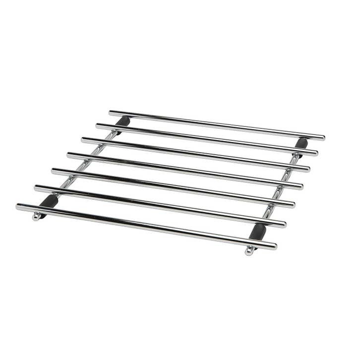 Wholesale Gifts Tomorrow - Wholesale Trivet - Square Metal Trivet Set for Kitchen Worktops Chrome Steel2