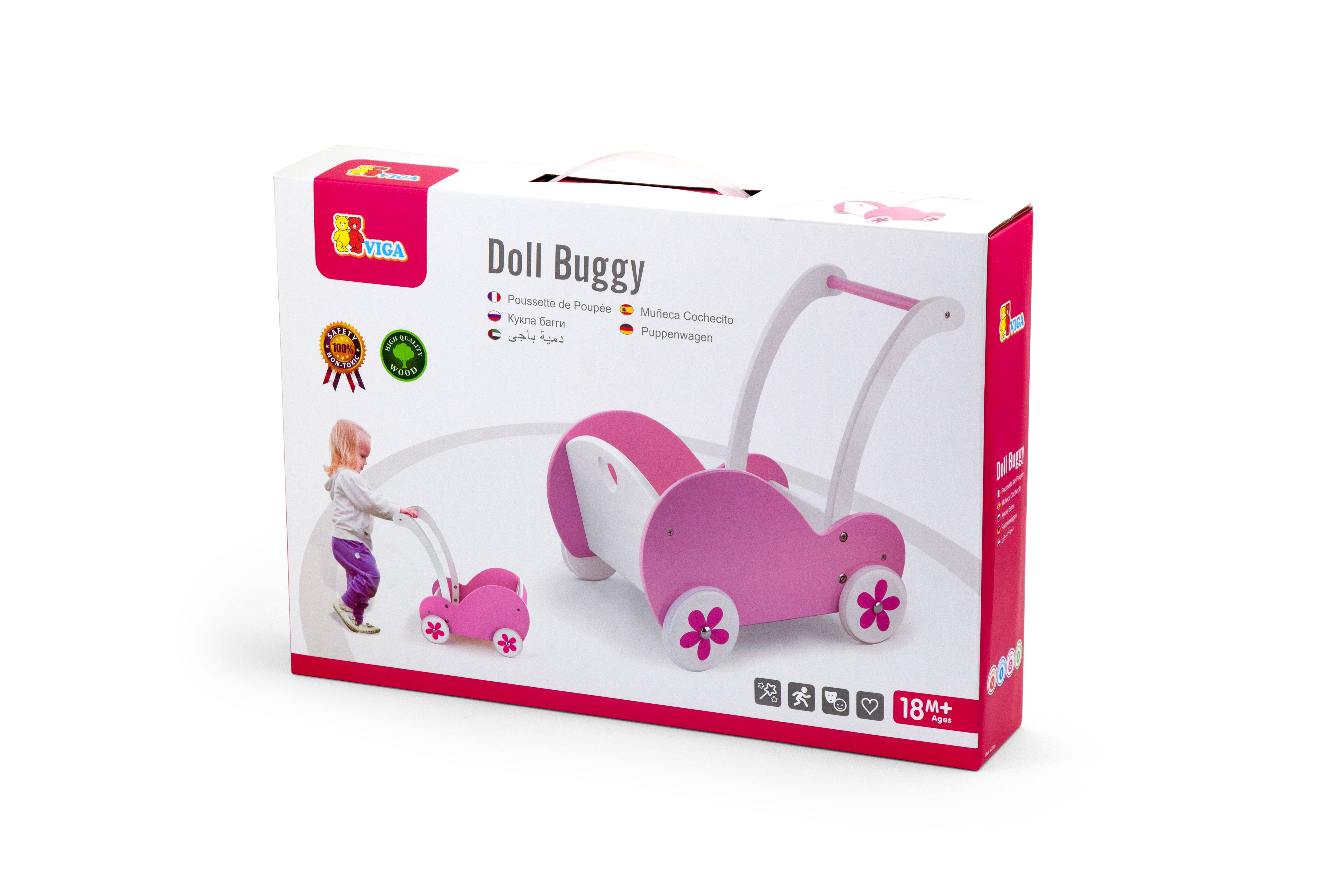Trade Toys Limited – wholesale Träleksak - Barn – Viga Rosa Docka Buggy6