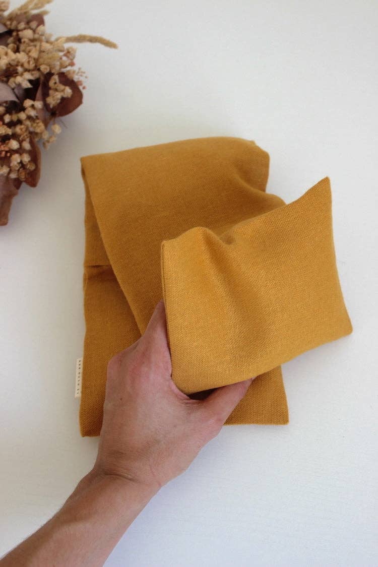 Le Gang des Fougères - Vendita all'ingrosso Impacchi caldi/freddi - Cuscino riscaldante cervicale con semi di lino - Lino giallo senape7