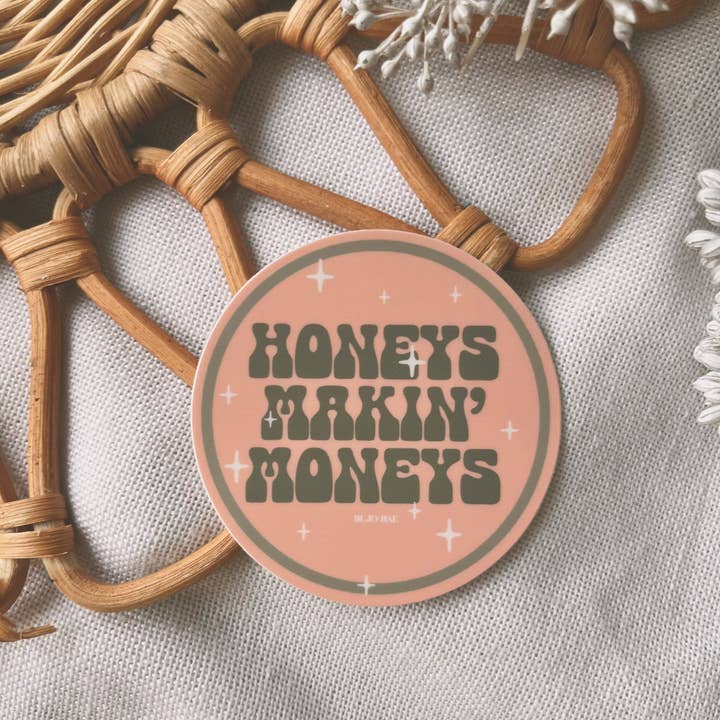 Autocollant en vinyle "Honeys Makin' Moneys" pour la vente par Bujo Bae