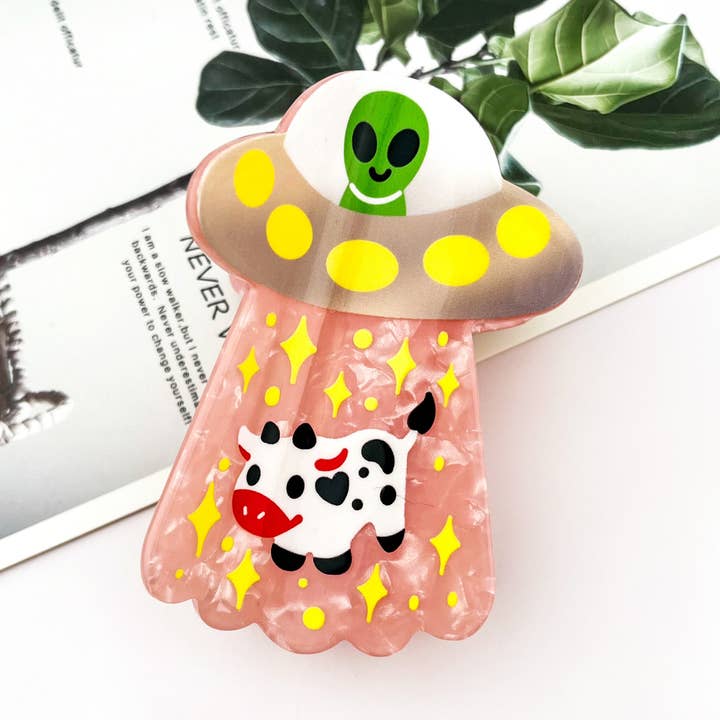 UFO Alien & Ko Grafisk Akryl Hårklämma för wholesale av mildstyles