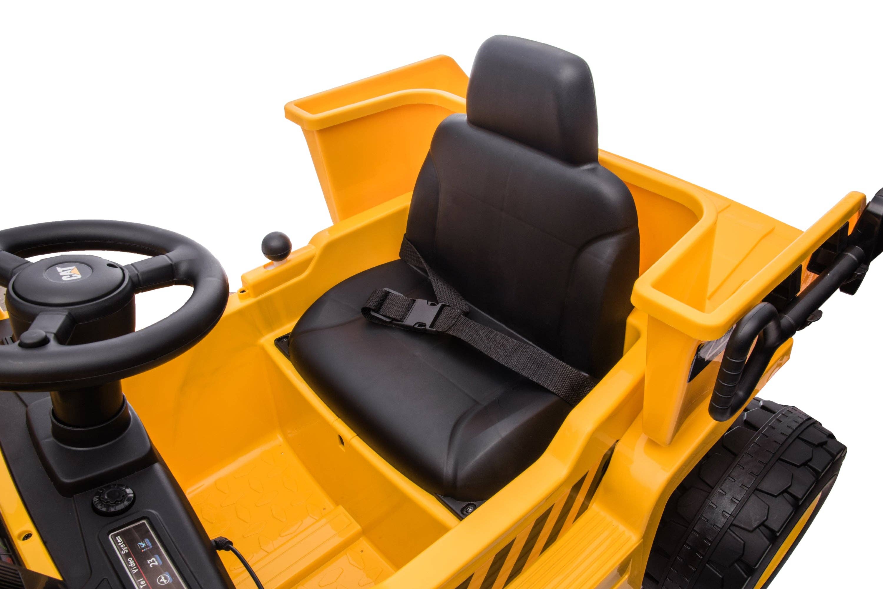 Yellow 12V CAT Electric Dump Truck 1 Seater Ride-on for wholesale on Faire5