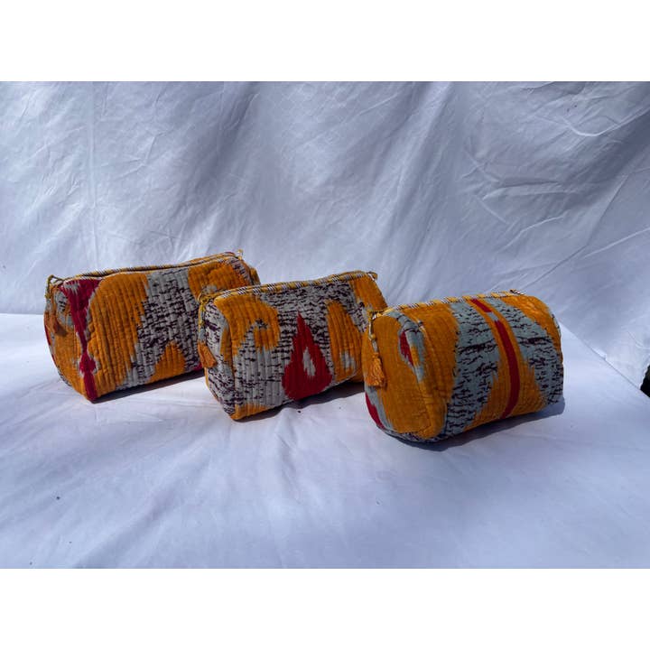 Tibet Handicrafts LLC - Wholesale Travel Set - Orange Vibes Velvet 3 Piece Travel Set2