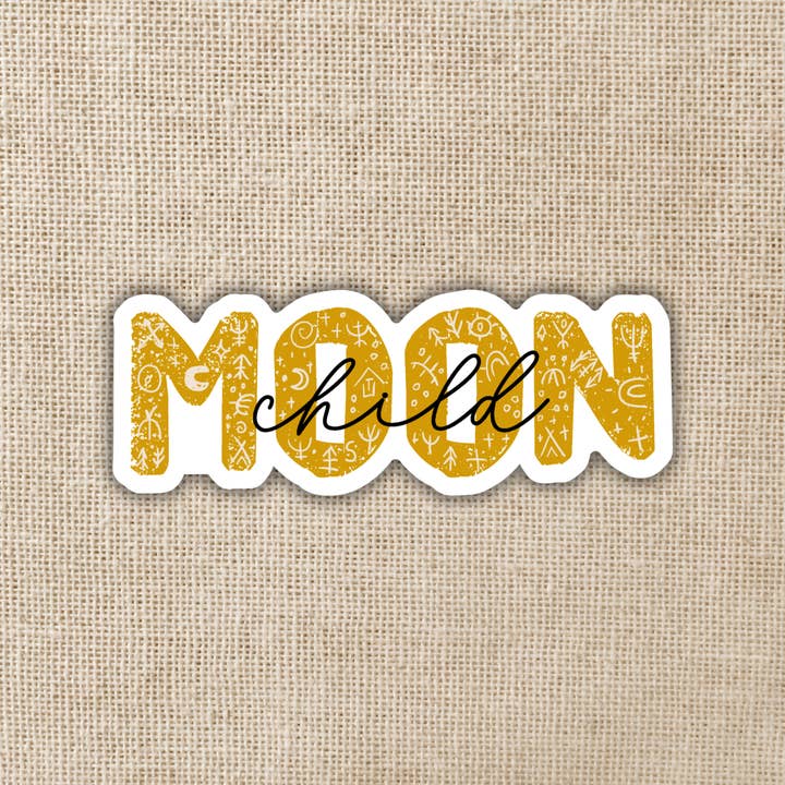 Moon Child Sticker, 3-inch for wholesale by Kingdom of Threads
