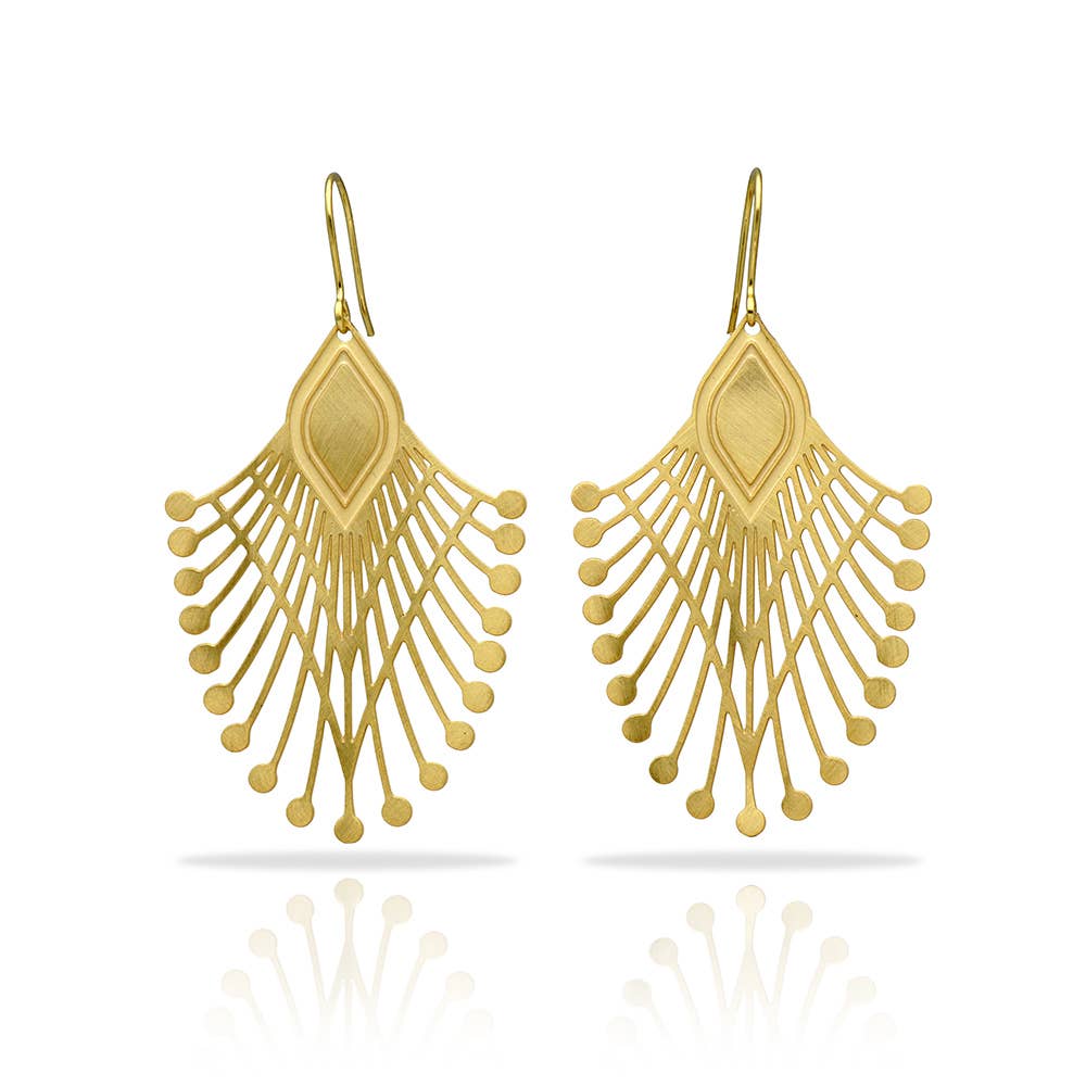 RAS - Wholesale Dangle Earrings - Nou Deco Gold Plated Big Earring