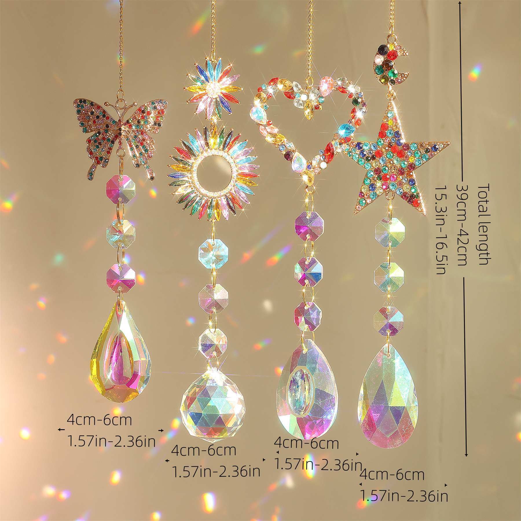 Dipped Shop – wholesale Suncatcher – 3+ Colorful Crystal Suncatcher Hanging DPH19234