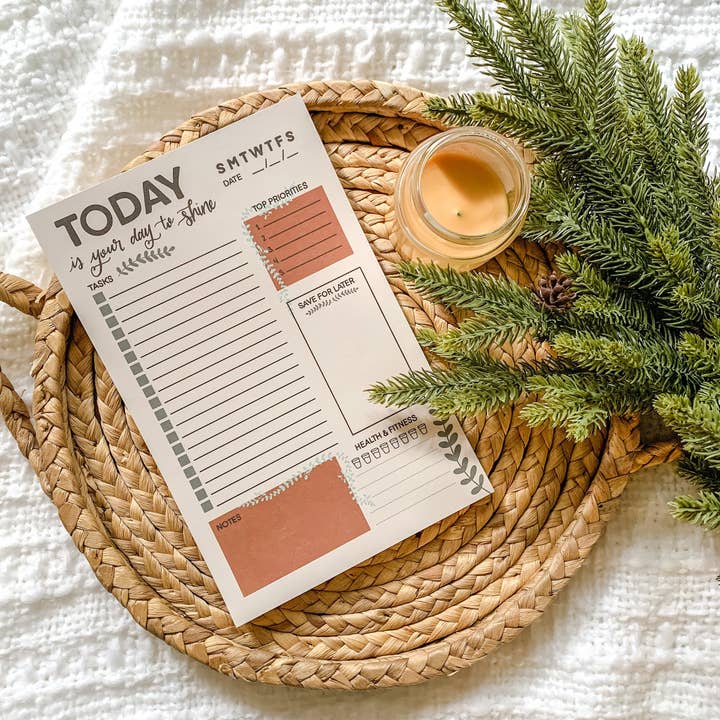 Your Day to Shine Notepad, 50 pages for wholesale by Common Grace Print Shop