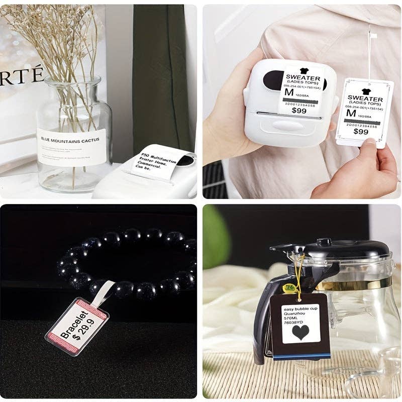 Modpopdeco - Wholesale Portable Charger - [Portable P50 Printer] Portable P50 Thermal Label Printer | Compatible with Android+iOS, Suitable for Home, Clothing, Supermarkets, Jewelry, and Food Industries, Equipped with a Roll of 40 * 30mm White Stickers3