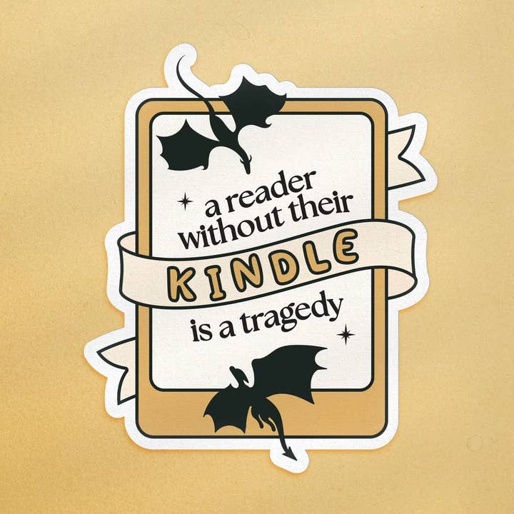Un lecteur sans son Kindle est un autocollant de tragédie. pour la vente par Good Girls Book Club