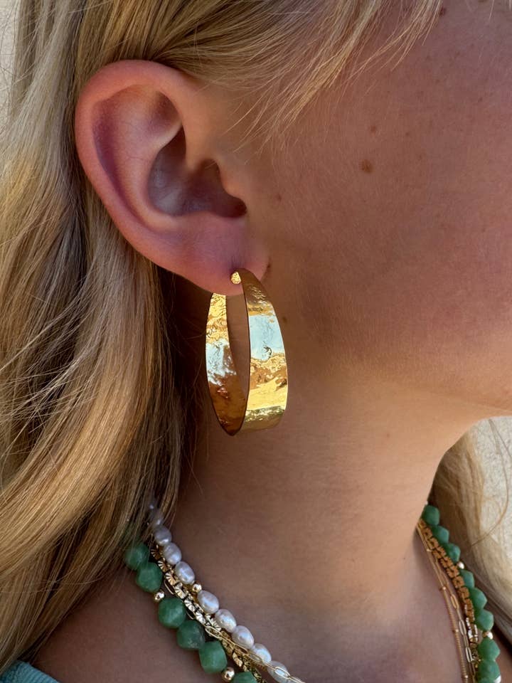 Linden Textured Gold Filled Hoop Earrings for wholesale by Jessica Matrasko Jewelry