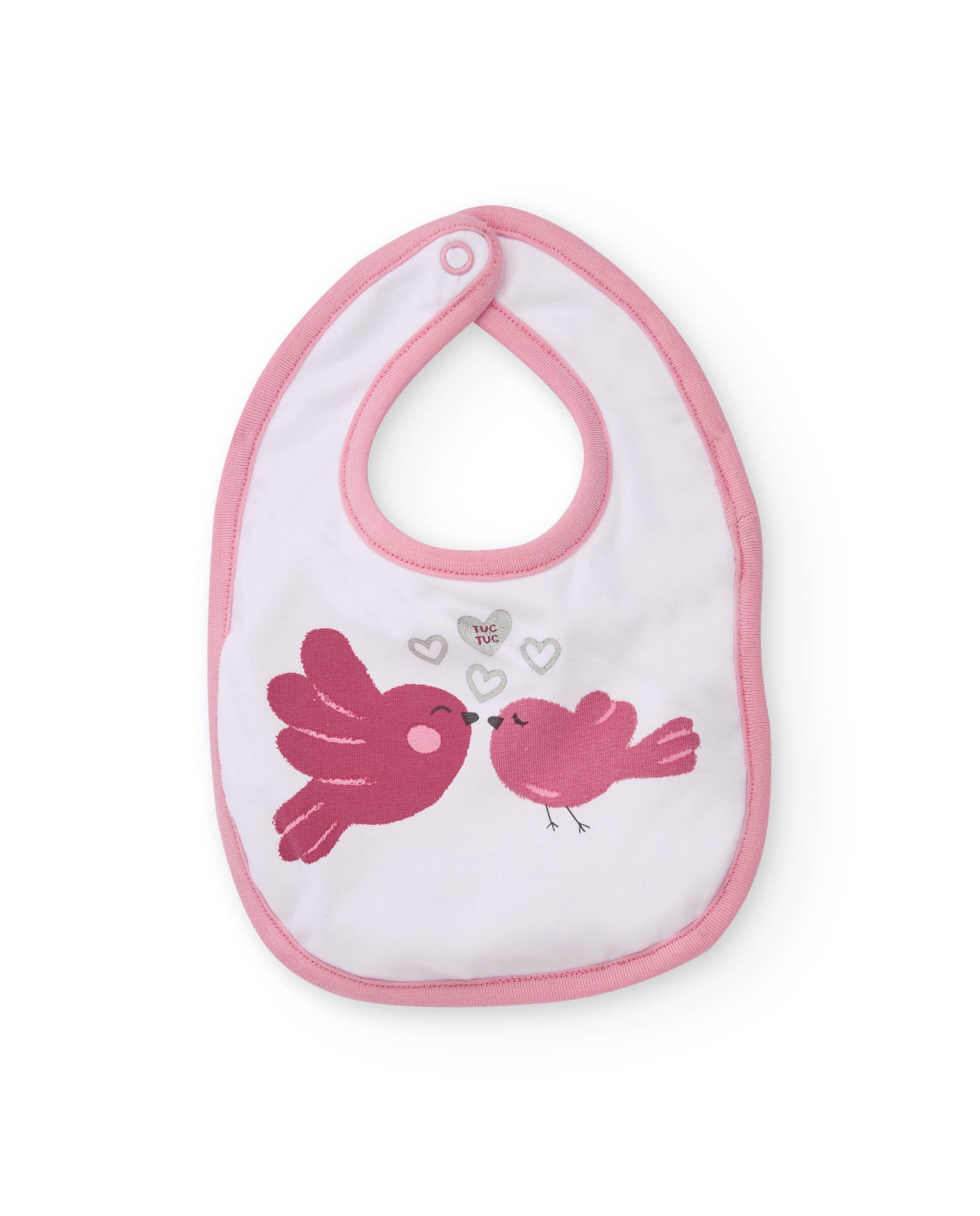 tuc tuc – wholesale Baby bib – baby – Set of two baby girl bibs in pink with animal prints1