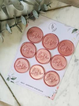 LOVE Wax Seal Set - pack of 9 seals for wholesale by Amberleigh Home Crafts
