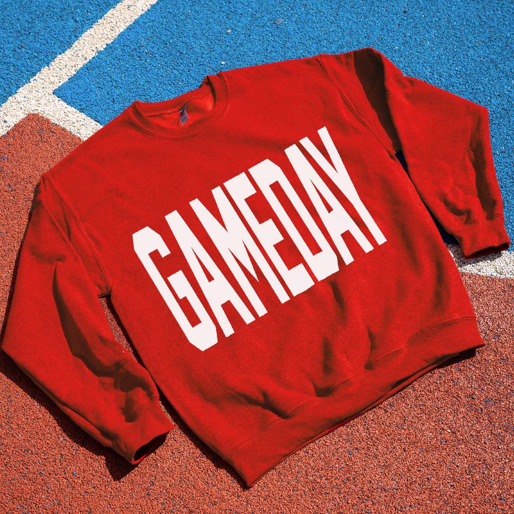 Fashion City - Wholesale Graphic Sweatshirt - Unisex - GAMEDAY Text OVERSIZE Logo Print Fleece Sweatshirt15