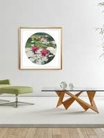 Pink water lilies square poster for wholesale by syster henry