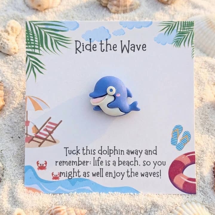 Dolphin Pocket Hug Emotional Support Card Keepsake Token for wholesale by Pocket Hugs Co