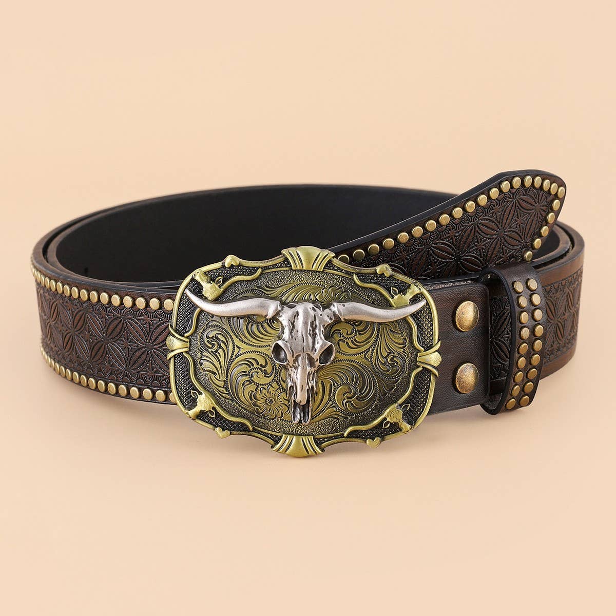 ACCITY - Wholesale Belt - Women's - WESTERN DENIM BELT WITH ENGRAVED EMBOSSING_CWABE04132