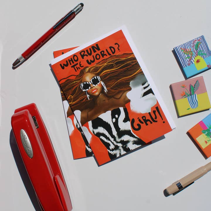 Violet Red Studio - Wholesale Everyday Greeting Card - Who RUN The World - Beyonce Fan Art 2