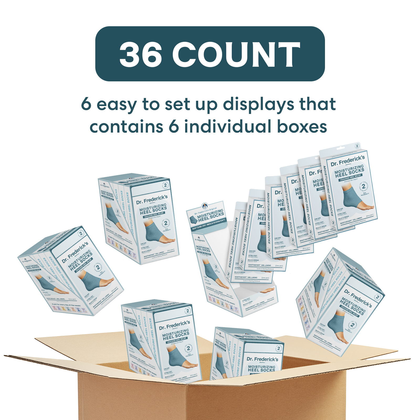 Dr. Frederick's Original - Wholesale Moisturizing Socks - Moisturizing Heel Socks - Fuzzy - 1 Pair - Teal Tranquility5