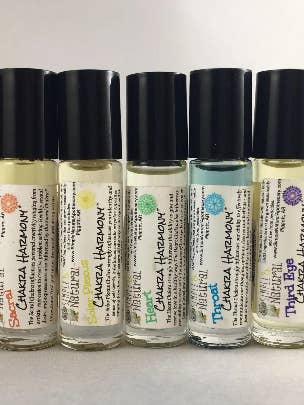 Chakra Harmony Essential Oil set is ideal to incorporate into yoga, prayer, or mediation routine, or anytime to harmonize a chakra. for wholesale by Simple Natural Apothecary