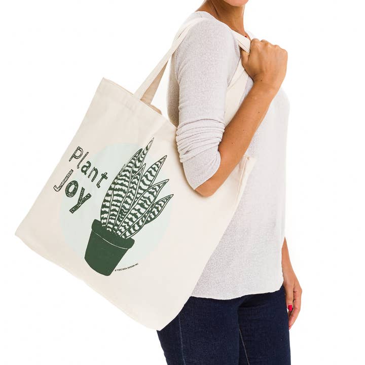 Succulent Plant Canvas Tote Bag - Nature-inspired message for wholesale by Todo Bien Design Inc