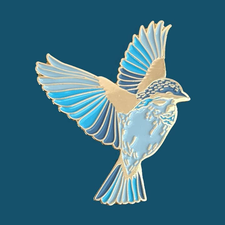 Nevada Blue Bird Pin for wholesale by Battle Born Brand