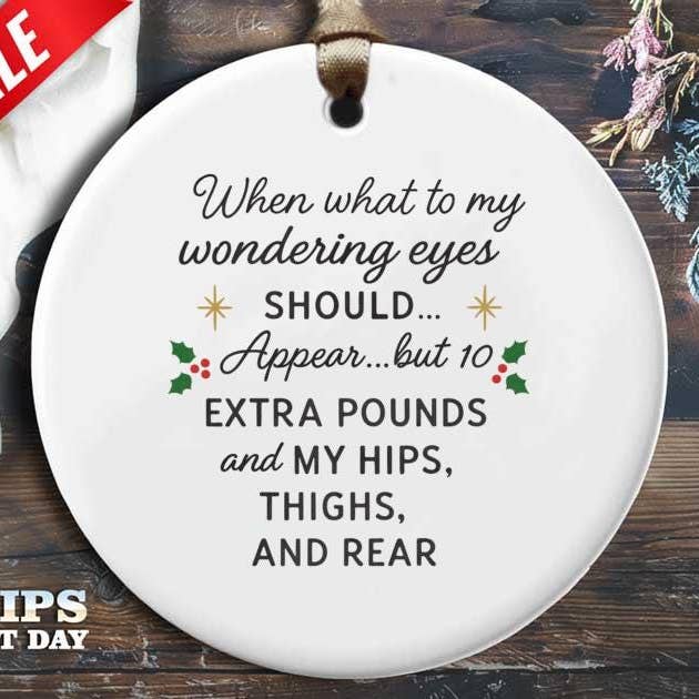 Lustiger Weihnachtsbaumschmuck mit Gedicht, humorvolle Feiertagsdekoration für den Großhandel von VenusArtsShop