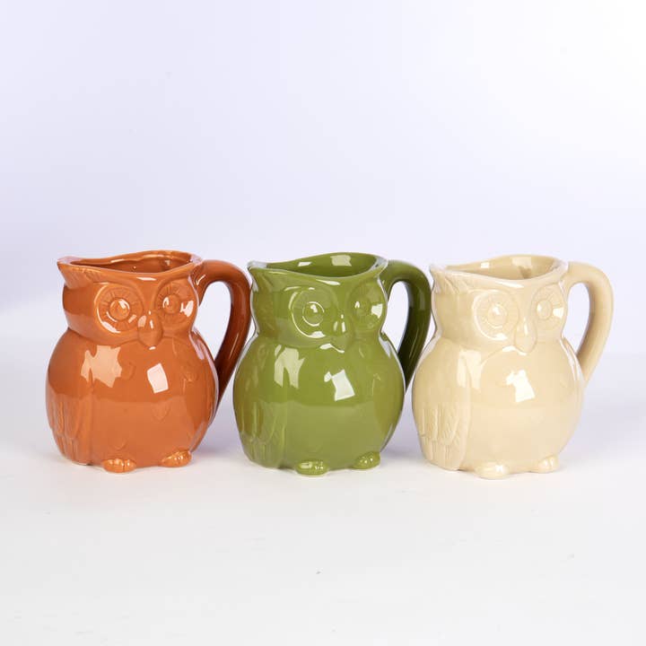 Willow Group - Wholesale Pitcher - Glazed Ceramic Owl Pitcher Floral Arrangements Vase 12pcs2
