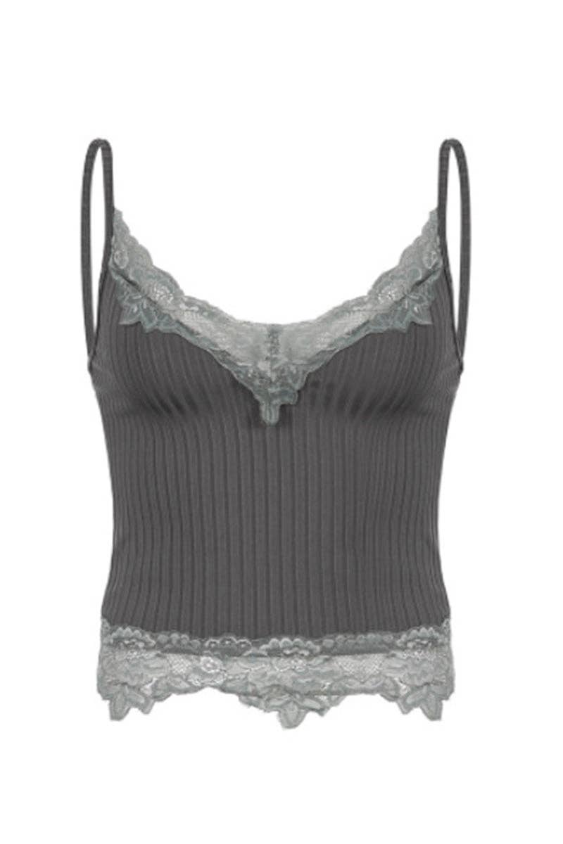 Mccolin - Vendita all'ingrosso Canotta - Donna - Canotta con Scollo a V e Bordo in Pizzo9