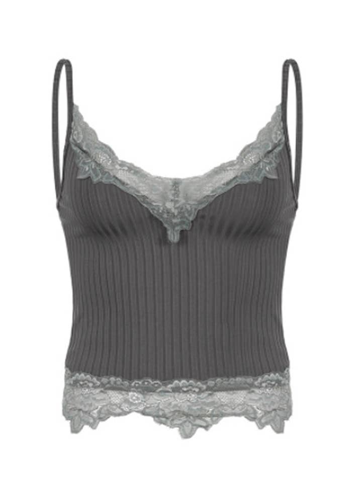 Mccolin - Vendita all'ingrosso Canotta - Donna - Canotta con Scollo a V e Bordo in Pizzo9