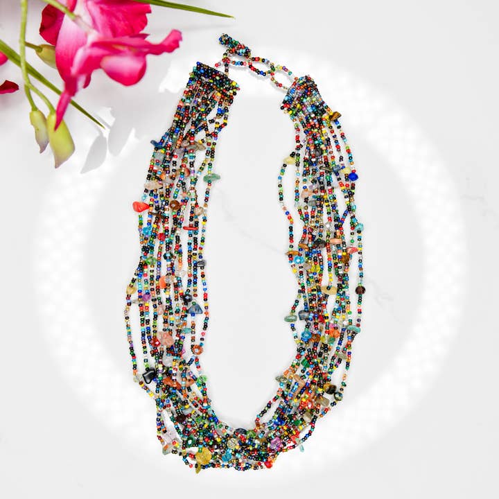 12 Strand Multi Rock Necklace for wholesale by Lucia's Imports