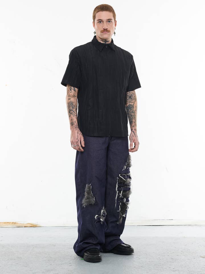 vesqmojo - Wholesale Button Down Shirt - Women's - PLEATED TAFFETA SHIRT7