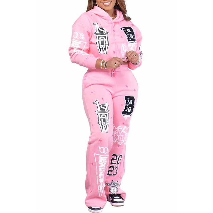 MB Fashion Wholesale - Wholesale Lounge Set - Women's - MB FASHION PRINT BRIGHT FUTURE JOGGER SET 3746LY COMING SOON