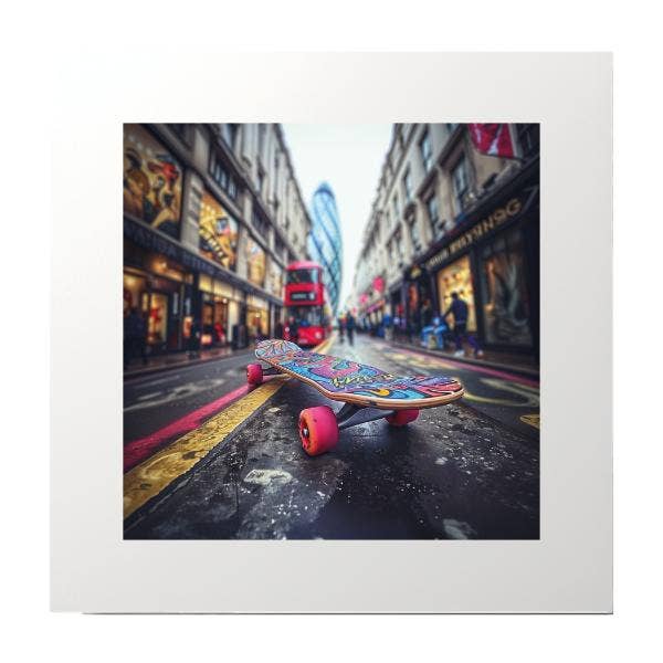 Spray Paint Skateboard London Photography Print for wholesale by Artificial Ink