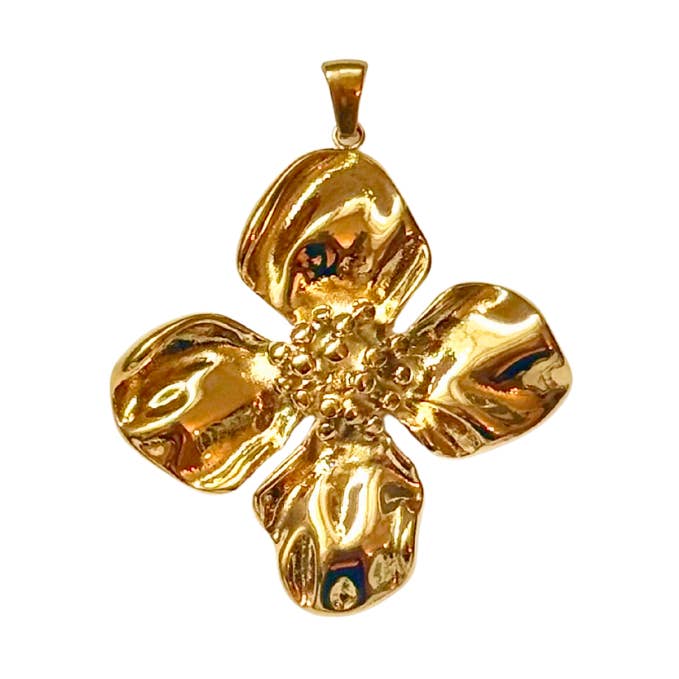 Gold Flower Charm for wholesale by Kiss Me Kate Jewelry