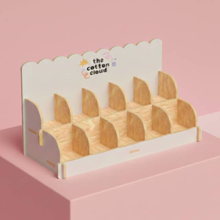 Set di scrunchies e accessori per capelli con espositore per la vendita all'ingrosso da parte di the cotton cloud