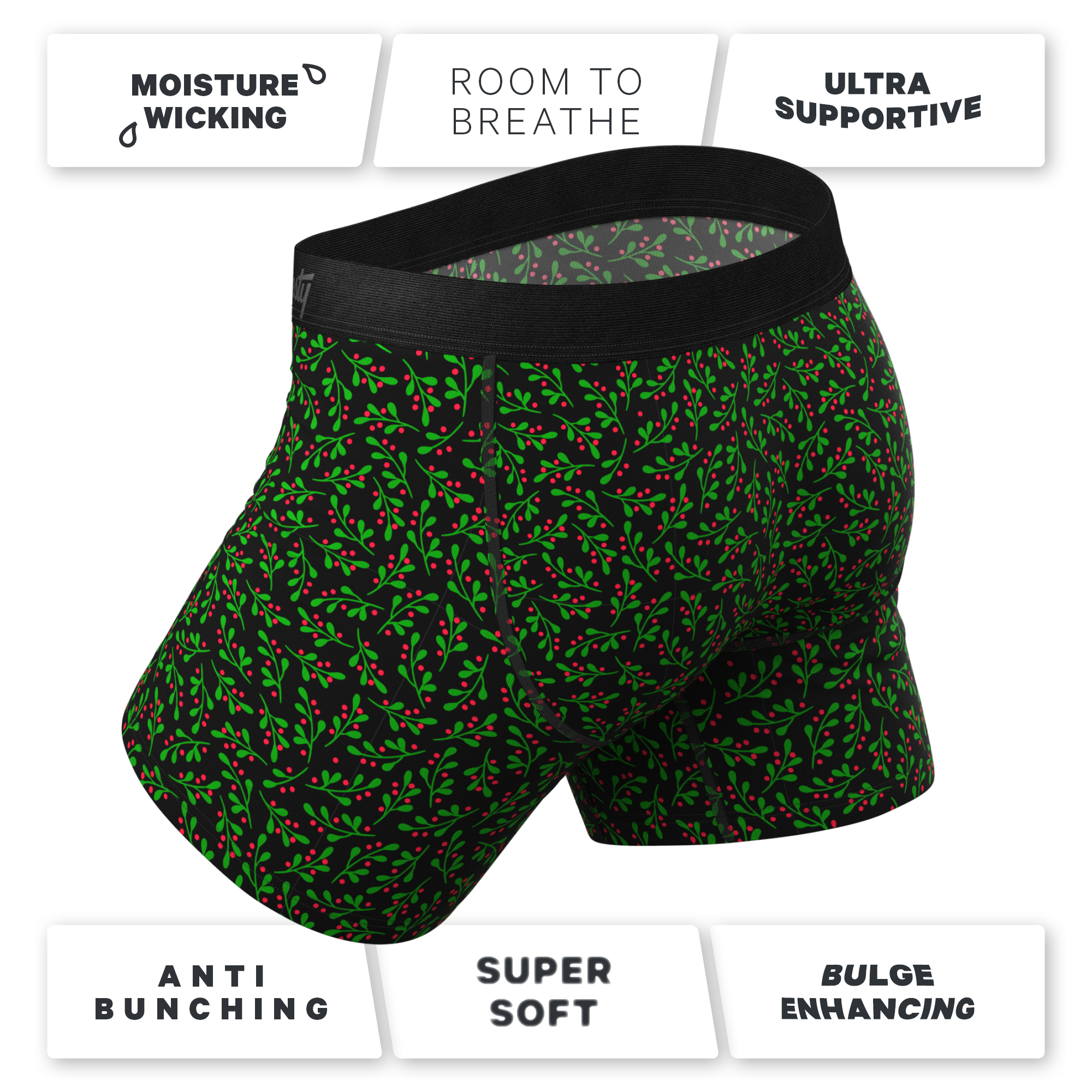 Shinesty, Inc – Großhandel Unterwäsche – Herren – Der Kiss Me There | Mistletoe Ball Hammock® Pouch Unterwäsche mit Eingriff3