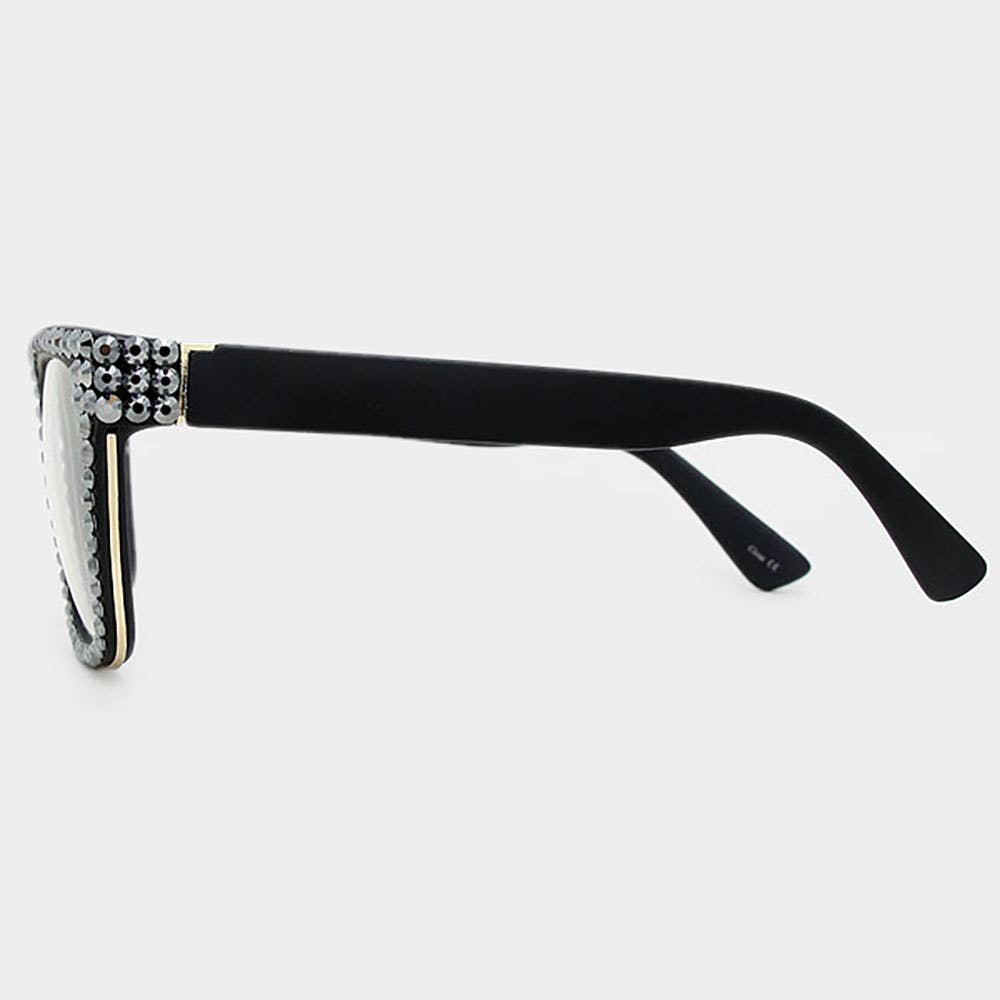 Sensibling Corp. - Wholesale Sunglasses - Women's - Crystal Embellished Clear Lens Wayfarer Sunglasses16