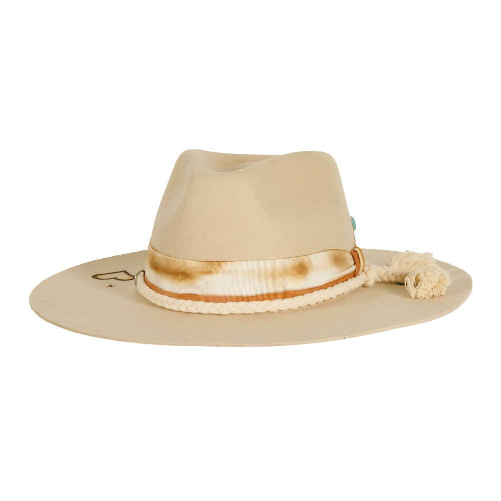 Marfil Sombrero Ranchero de Fieltro de Lana - Estilo Kai de venta al por mayor en Faire1