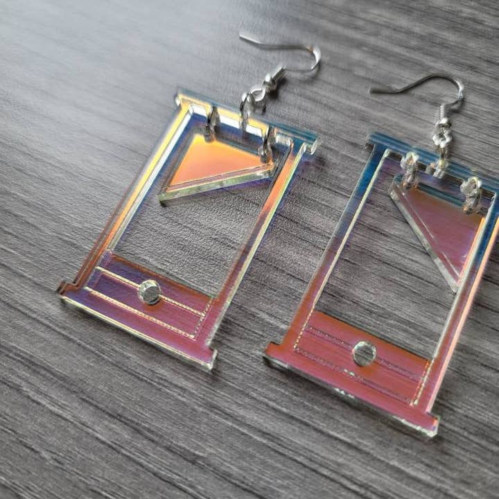 Fallen Pine Studio - Wholesale Dangle Earrings - Iridescent Guillotines3