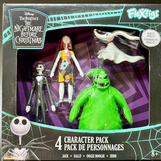 NJ Croce Co., Inc. - Wholesale Figurine Toy - Kids - FLEXFIGS BENDABLES- NIGHTMARE BEFORE CHRISTMAS 4 PACK