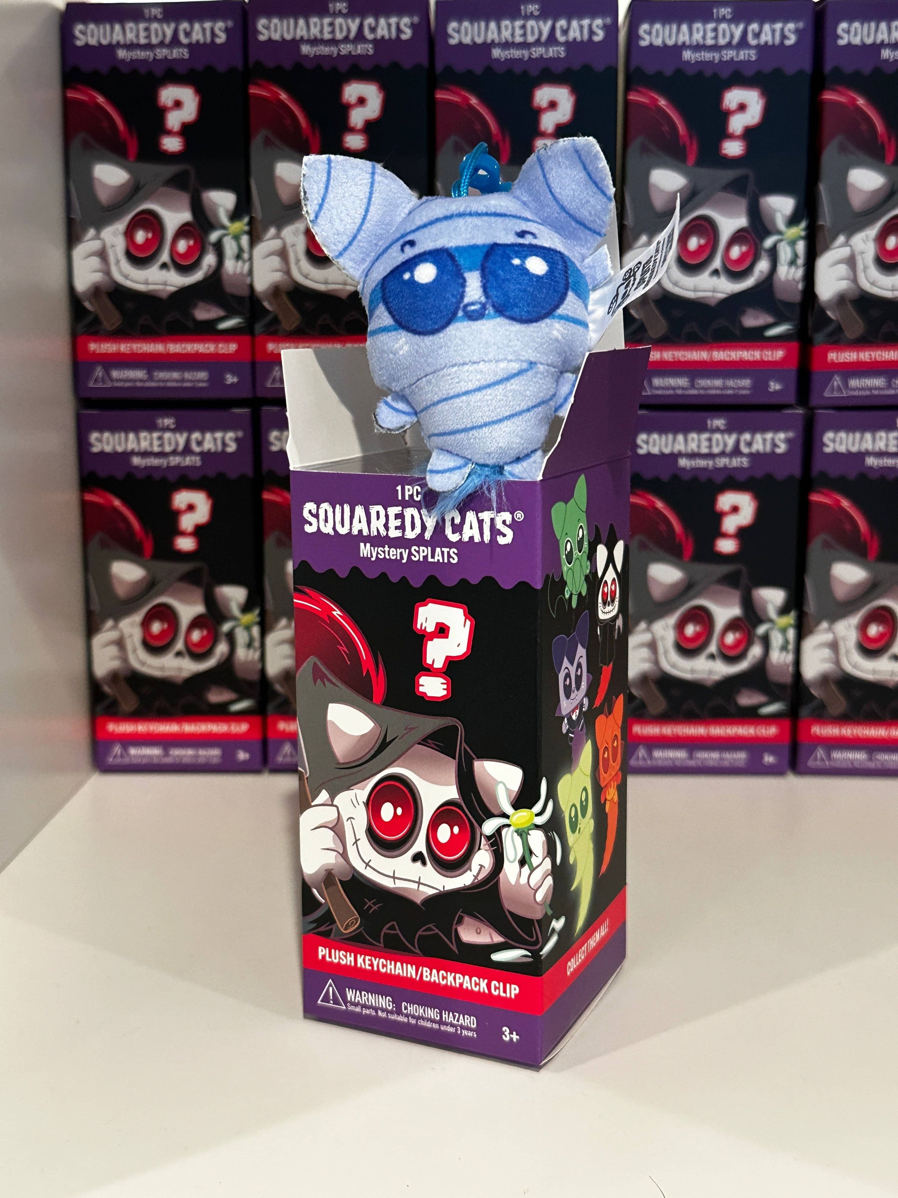 Squaredy Cats - Wholesale Keychain - Unisex - 0h_New! 10 Pack Squaredy Cats Mystery Splats Plush Keychain/Backpack Clip in mystery box SET7