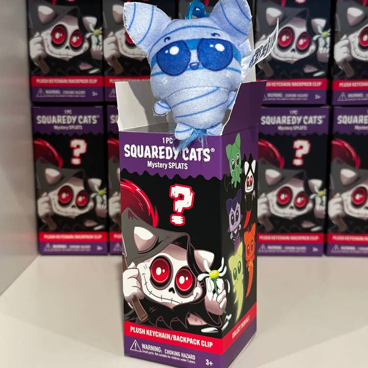 Squaredy Cats - Wholesale Keychain - Unisex - 0h_New! 10 Pack Squaredy Cats Mystery Splats Plush Keychain/Backpack Clip in mystery box SET7