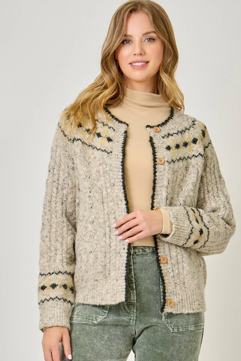 Stone 90002 Fair Isle Sweater Cardigan for wholesale on Faire7