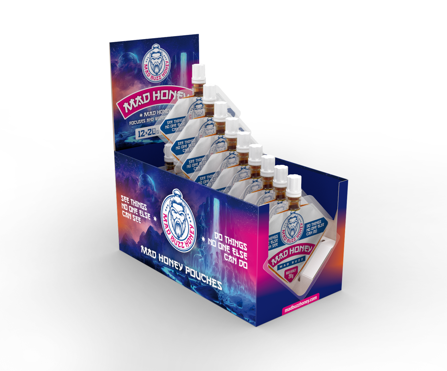 Mad Buzz - Wholesale Honey - Mad Honey Pouch 12-Pack1