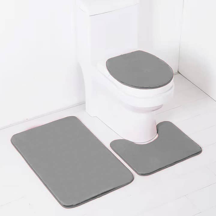 home mart goods - Wholesale Bath mat - 3 Piece Soft Thick Memory Foam Non-Slip Absorbent Bath Mat11