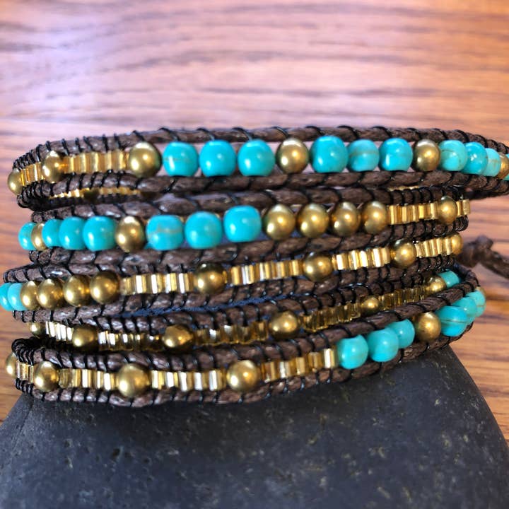 Turquoise handmade Bracelet - Wrap bracelet for women for wholesale by SoulTika