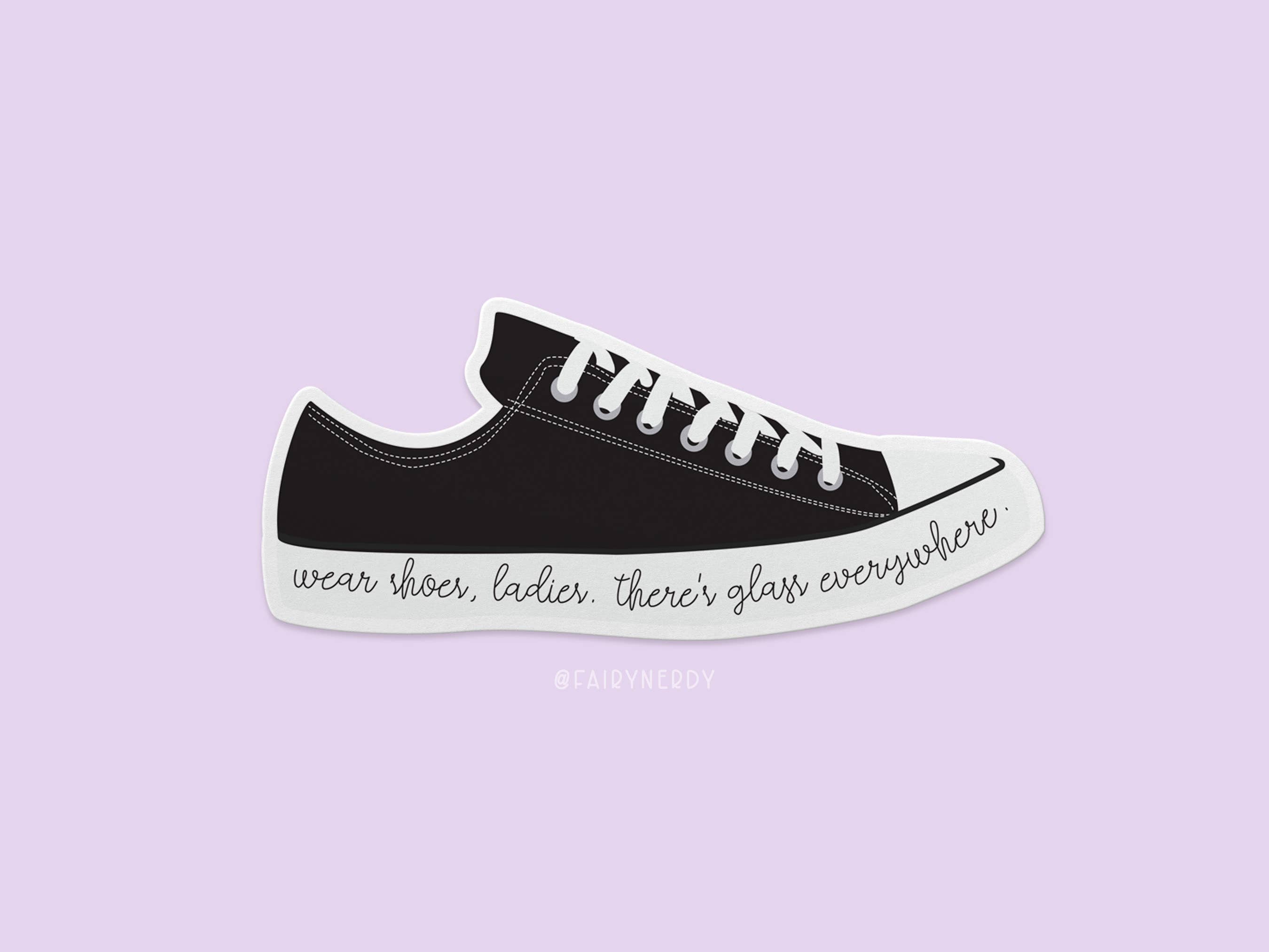 FairyNerdy - Wholesale Sticker - Political Feminism Glass Ceiling Converse Vinyl Sticker2