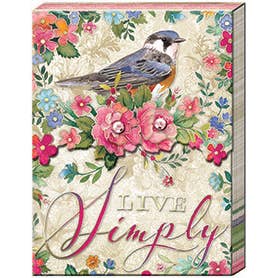 Punch Studio Pocket Notepad -LIVE SIMPLY BIRD for wholesale by Punch Studio