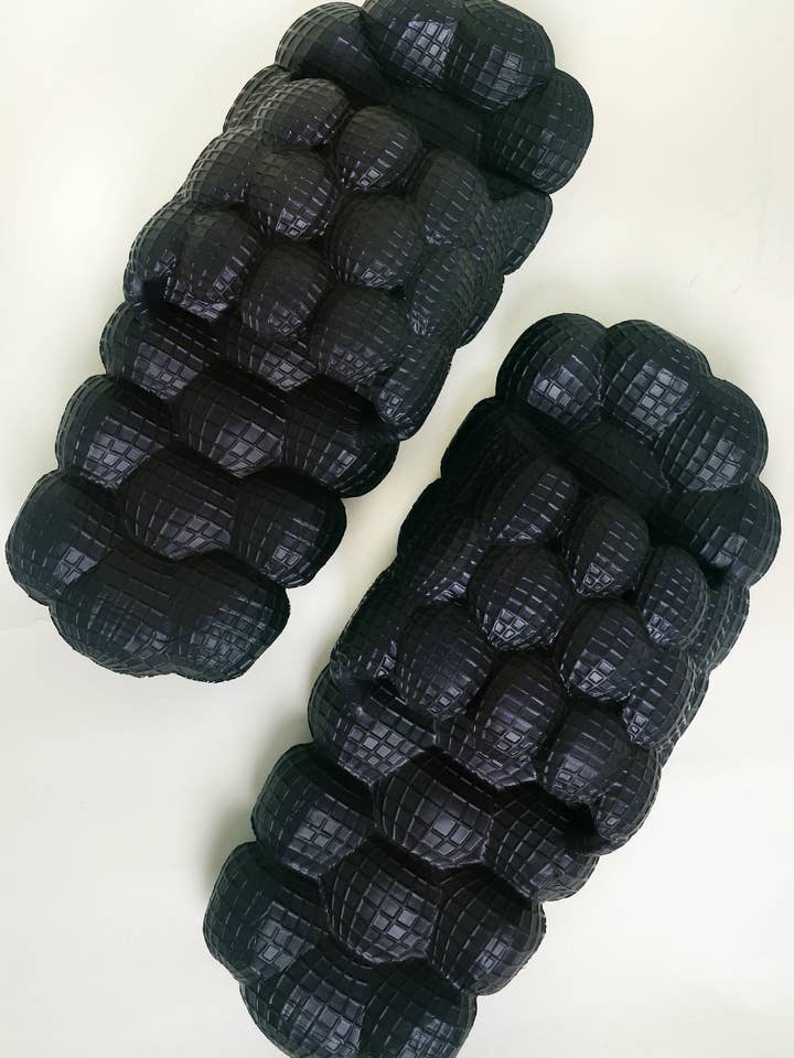 Soft Bubble Non-Slip Black Spa Slippers for wholesale by SP Sophia Collection