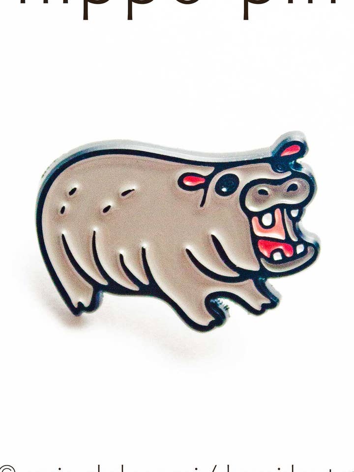 Angry Hippopotamus Enamel Pin – Funny Hippo Zoo Animal Pin for wholesale by Boygirlparty